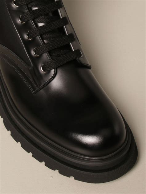 prada men's leather ankle boots